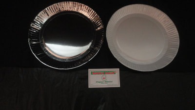 Bear paper plates round and square, silver and white in many sizes