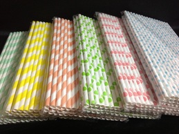 Paper straw in different colours food packaging supply