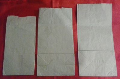 Paper bags in brown colour and different sizes