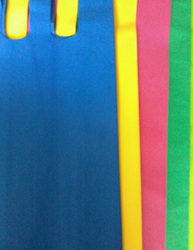 Blue, Green, red, yellow and red Eco bags