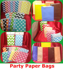 Party paper bags in difrerent colours and designs