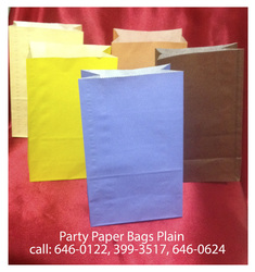 Party and Gift Paper Bags,  Plain and with colours