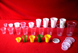 Paper cups of all colors, sizes and types