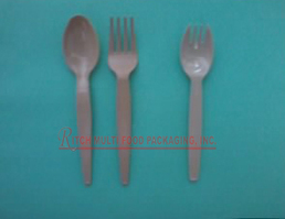 Biodegradable spoon and fork, spork (spoon and fork in one), the colour is brown food packaging supply