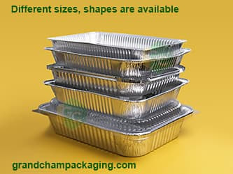 Stacked aluminum pans for sale