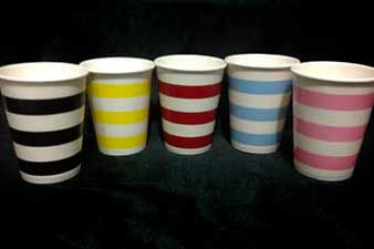 Party Cups, Coffee Cups, Lids and Holder For Sale Near Me striped party cups vertical cups