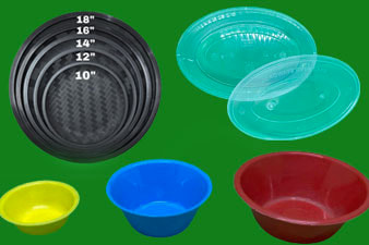 Plastic bilao, different sizes, colors of puto trays