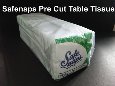 Safenaps pre-cut table tissue, colour white and soft